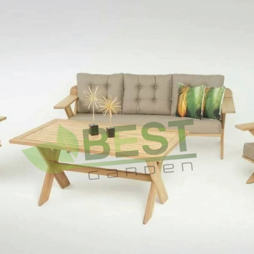 X Model Ahşap Oturma Grubu